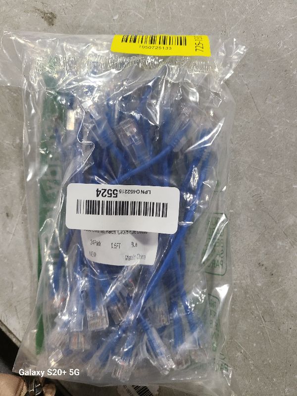 View 2 of 10Gsupxsel Cat6a Patch Cables 0.5ft (24 Pack) Slim, Cat6 Ethernet Patch Cable Pure Copper, Flexible Cat 6 Patch Cable 550MHZ 10G, Space-Saving Cat 6A Network Cables for Patch Panel, Blue