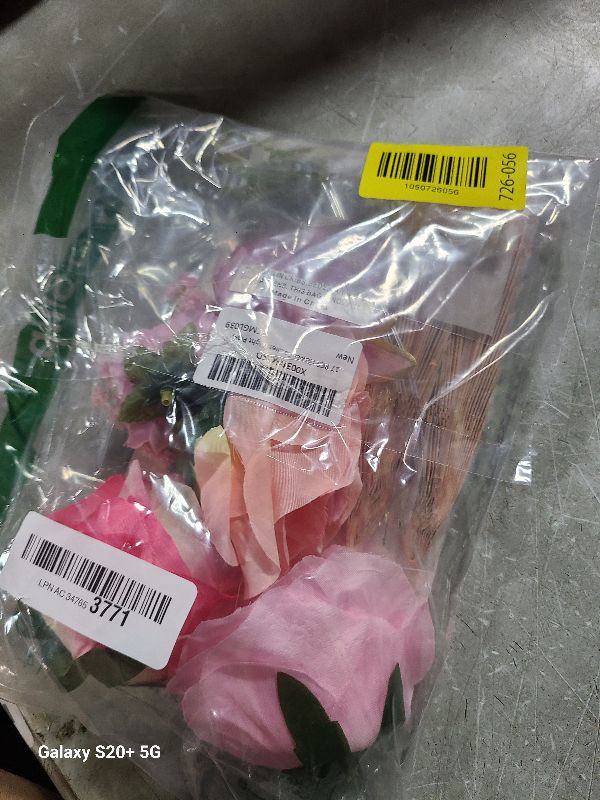 Photo 1 of 17 PCS Flower Cake Toppers Boho Cake Toppers Butterfly Cake Decorations with Light Artificial Roses Eucalyptus for Wedding Birthday Supplies (Light Pink)