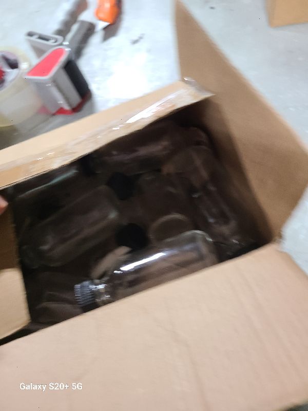 Photo 1 of 15 Pack Glass Clear Boston Bottles with Black Poly Cone Cap, 2 oz Round Glass Bottle for Essential Oil, Perfume and Liquid, Contains 24 Colored Labels, 2 Funnels, 1 Brush