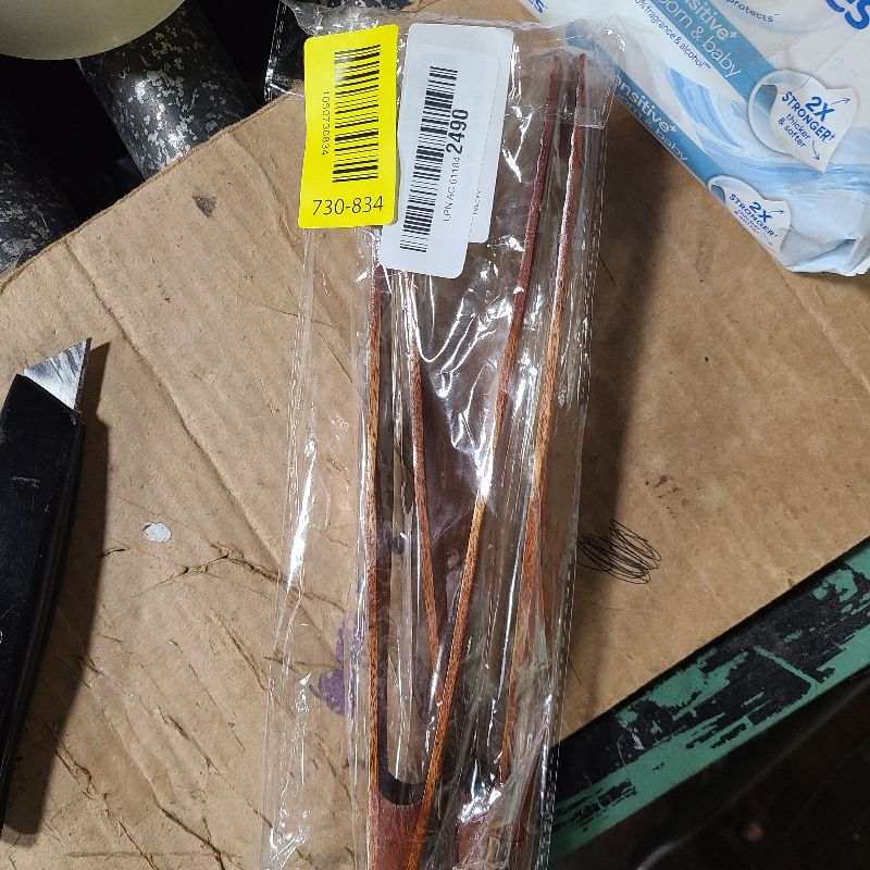 Photo 1 of 2 Pieces Wooden Toast Tongs 10.4" Reusable Bread Steak Kitchen Clamp Serving Tool Natural Wood Cooking Tong for Cooking and Holding Toast Cheese Bacon Muffin Fruits Bread BBQ