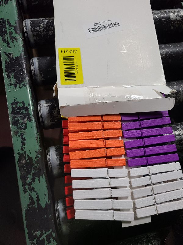 Photo 1 of 100 Pcs Colored Clothes Pins Wooden, Colored Clothespins for Crafts 2.9 Inch, Clothing Pins for Hanging Classroom