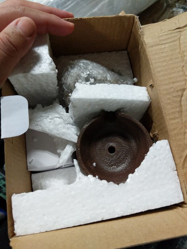 Photo 1 of 11" H Golden Tiered Bowl Fountain with Color Changing LED Lights with Adapter Brown