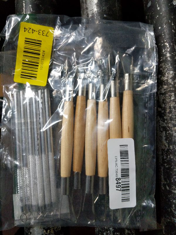 Photo 1 of 14PCS Ceramic Pottery Clay Ribbon Sculpting Tool Kit with Feather Wire Texture and Needle Detail Tools for Carving,Modeling,by Augernis