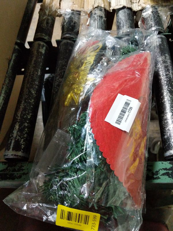 Photo 1 of 20'' LED Table Top Christmas Tree Small Christmas Trees with Lights 23pcs Ornaments Felt Xmas Tree Skirt DIY Holiday Decoration Desktop Christmas Tree for Kids Room Office Gift