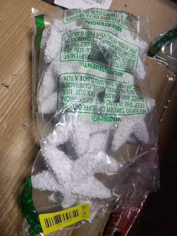 Photo 1 of 12 Pcs 4 Inch Star Ornament Tree Glitter Five Pointed Star Decoration Suitable for Tree Hanging Decoration Wedding Party Festival Pentagram Ornament Gift (White)