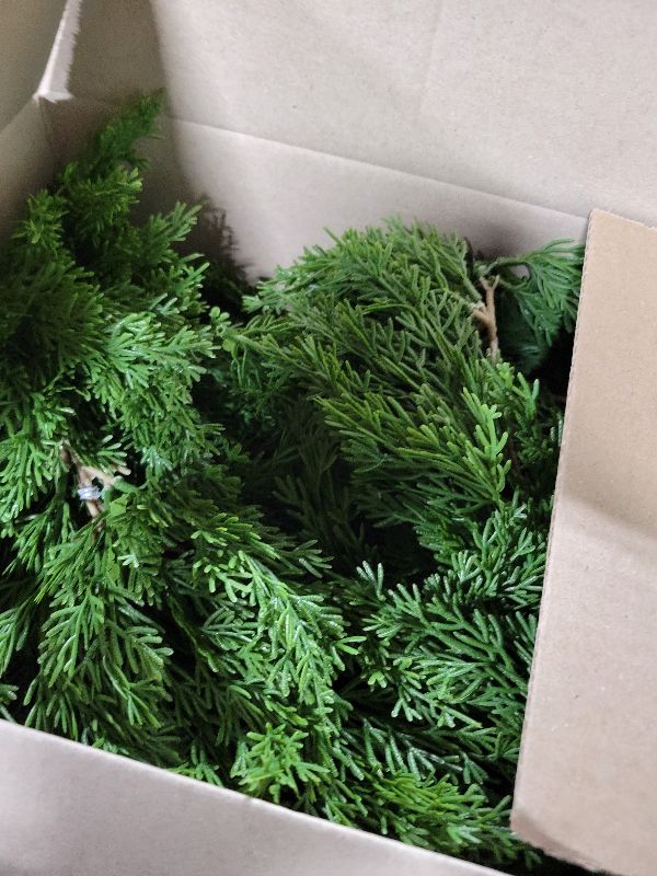 Photo 1 of 2 PCS 9 FT Christmas Cedar Garland, Artificial Real Touch Greenery Pine Garlands, Thick & Lush Realistic Green Faux Garland for Mantle Fireplace Table Indoor Outdoor Winter Christmas Decorations