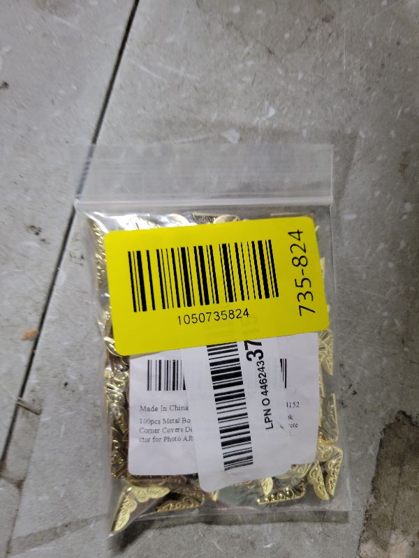 Photo 1 of 100pcs Metal Book Corner Protectors, Vintage Book Corner Covers Decorative Paperback Book Edge Protector for Photo Album Notebook Scrapbook Menu File Folder (Gold)