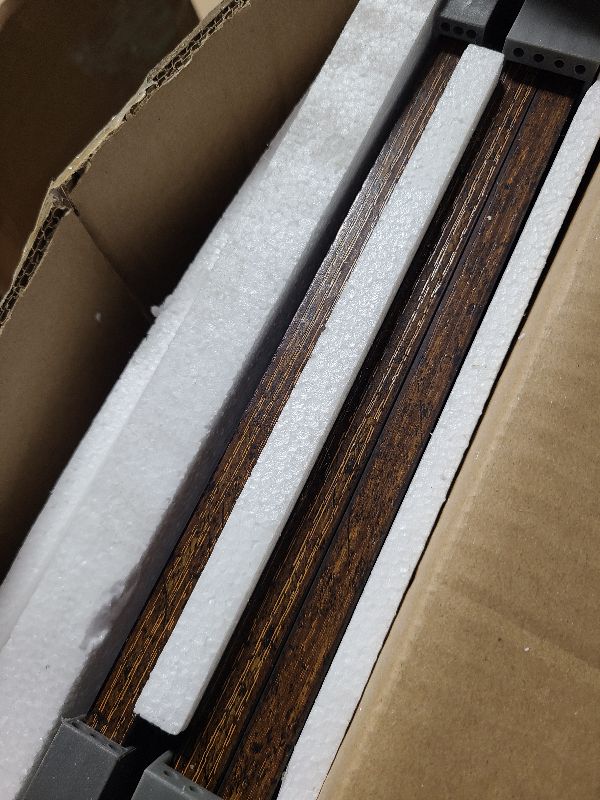 Photo 3 of DGSANDGO Mid-Century Record Player Stand, 3 Tier Rustic Brown End Table with Guard Rails, Vinyl Record Storage Holds Up to 100 Albums, for Living Room Bedroom Office