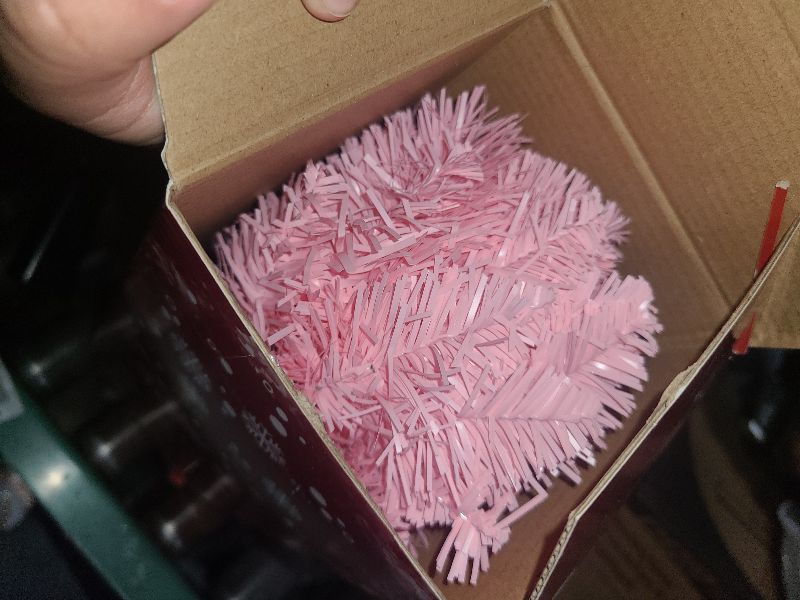 Photo 1 of 20" Mini Pink Christmas Tree, Artificial Small Christmas Tree with Lights, Tabletop Christmas Tree with Star Treetop,Bow Boxes and Ball Ornaments for DIY Christmas Decoration (Pink)