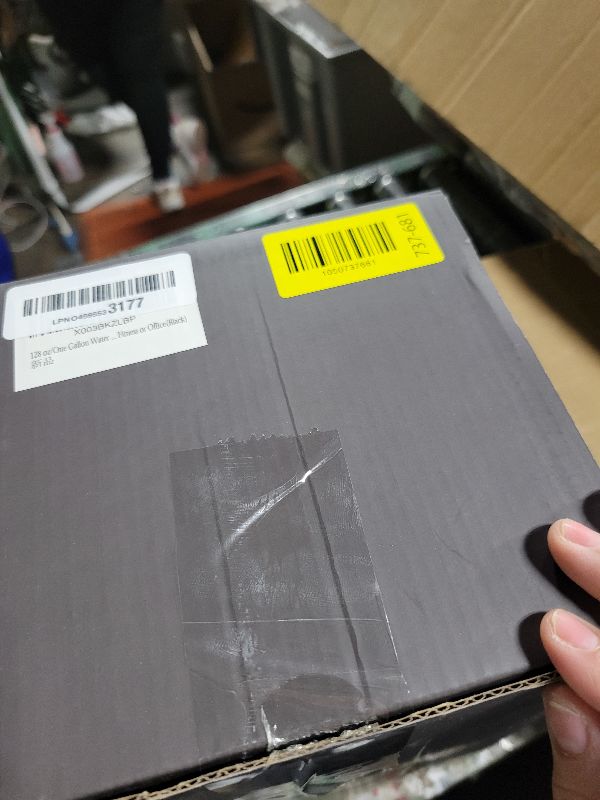 Photo 1 of 128 oz/One Gallon Water Bottle Insulated, Double Walled Vacumm Metal Stainless Steel Sports Water Bottle with Reusable 2 Lids for Sports, Gym, Fitness or Office(Black)