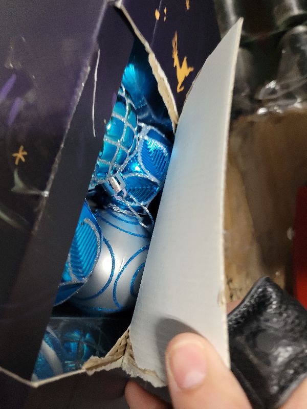 Photo 1 of 100 Pcs Christmas Ball Ornaments Set, Blue and Silver Xmas Tree Decoration, Shatterproof Decorative Hanging Balls with Loop for Christmas Party Holiday Wreath Garland Home Decor