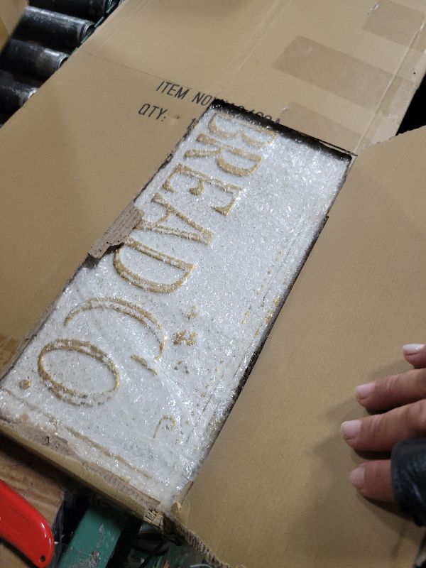 Photo 1 of 30" Vintage Metal Christmas Wall Sign - Gingerbread Co. Rustic Wall Mount Holiday Decor Distressed Wall Hanging Iron Painting Plaque Christmas Wall Art for Home Mantel Porch Bakery