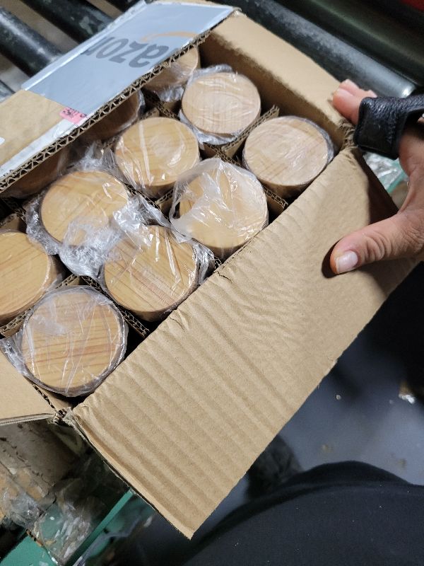 Photo 1 of 2oz Jars with Lids, Hoa Kinh 24 Pack Frosted Glass Jars with Woodgrain Lids Empty Cosmetic Containers Round Airtight Glass Jar with Inner Liners and Lid for Storing Lotions, Powders, and Ointments