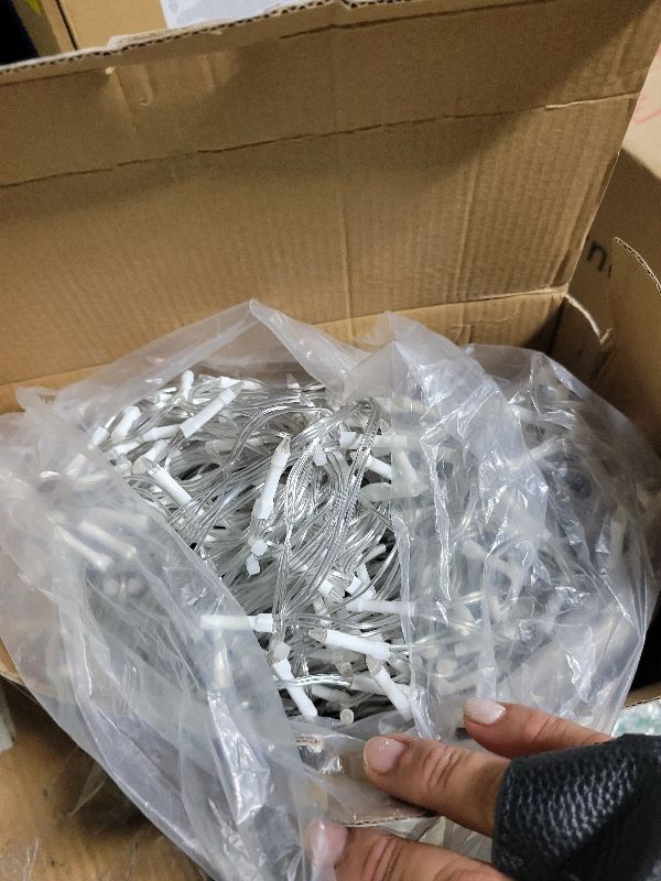 Photo 1 of 164FT 1620 LED Outdoor Christmas Lights - 360 Ice Drops, 12 Pro Modes with Timer Memory & Brightness, Waterproof Hanging Ice String Light for Holiday Wedding Garden Fence House Decor (Warm White)