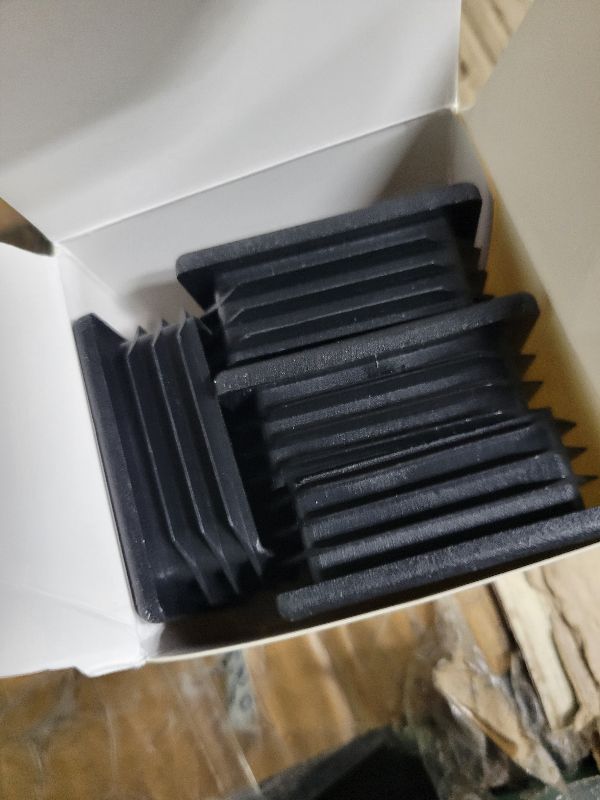 Photo 1 of 2 Inch (50 mm) Square Plastic Plugs Tubing End Caps for Square Tubing Post (4 Pack)