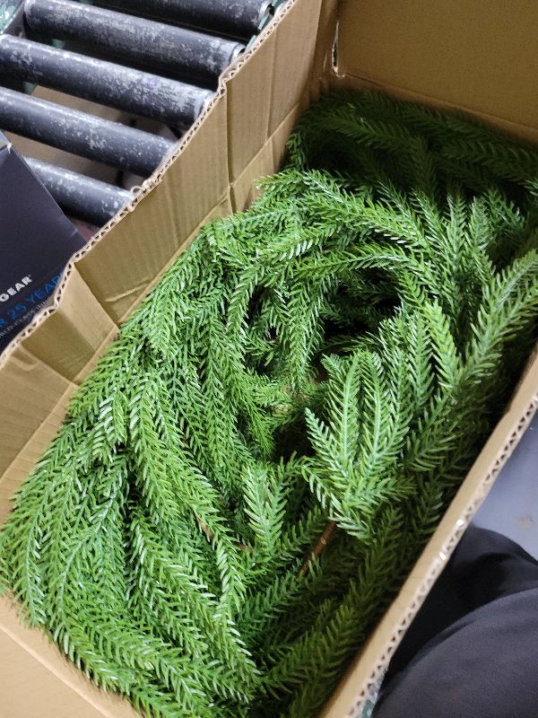 Photo 1 of 12FT(2 * 6FT) Christmas Norfolk Pine Garlands, Winter Decor Real Touch Pine Garland, Artificial Greenery Xmas Garland for Holiday, Table, Wall, Fireplace, Mantel, Indoor & Outdoor Decoration (2 Pack)
