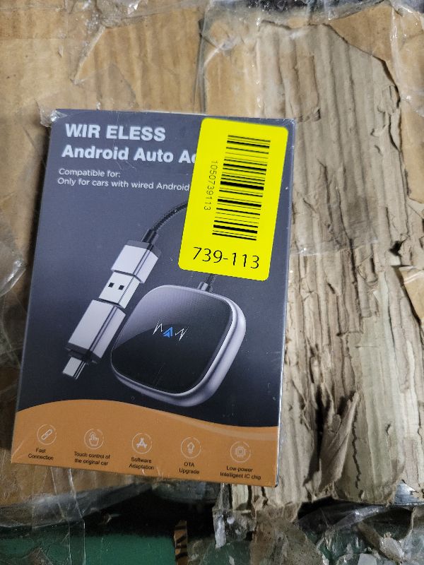 Photo 1 of vnilrgle Wireless Android Auto Adapter, Wireless carplay Adapter, Latest NFC Touchscreen Connectivity, Wireless Plug-and-Play for Android Devices (Android 11 and Above)