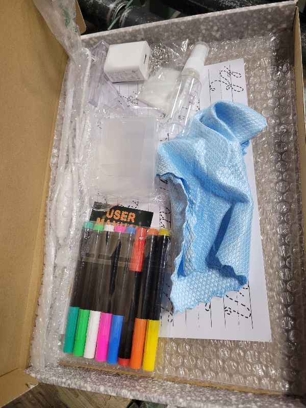 Photo 1 of 16" Led Drawing Board for Kids with 18 Tracing Pages - 4 Modes & Acrylic Led Note Board with 7 Colors, Light up Magic Boards for Art Kit, Birthday & Christmas Gifts for Teenage Girls & Boys, 39PCS