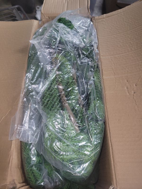 Photo 1 of 3 Pcs Pre- Christmas Garland Decorations,9 FT Faux Led Norfolk Pine Garland Artificial Realistic, Real Touch Greenery Christmas Pine Garland for Mantle Table Front Door Indoor Outdoor Holiday Decor