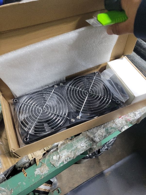 Photo 1 of 2 x 120mm 240mm Computer Fan with AC Plug 110V/220V to DC 12V Power Supply, Speed Controller 3V-12V Adjustable, for PC Case/Server/Cabinet/Workstation/Small Box Exhaust Cooling