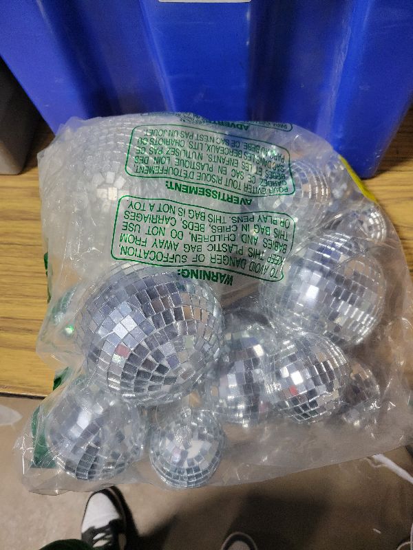 Photo 1 of 15 Pack Silver Disco Ball Mirror Ball with Hanging Ring for Fun Retro Disco Party Decorations Party Dj Lighting Effect Stage Props Game Accessories (5.9 inch, 3.9 inch, 3.1 inch, 2.3 inch)