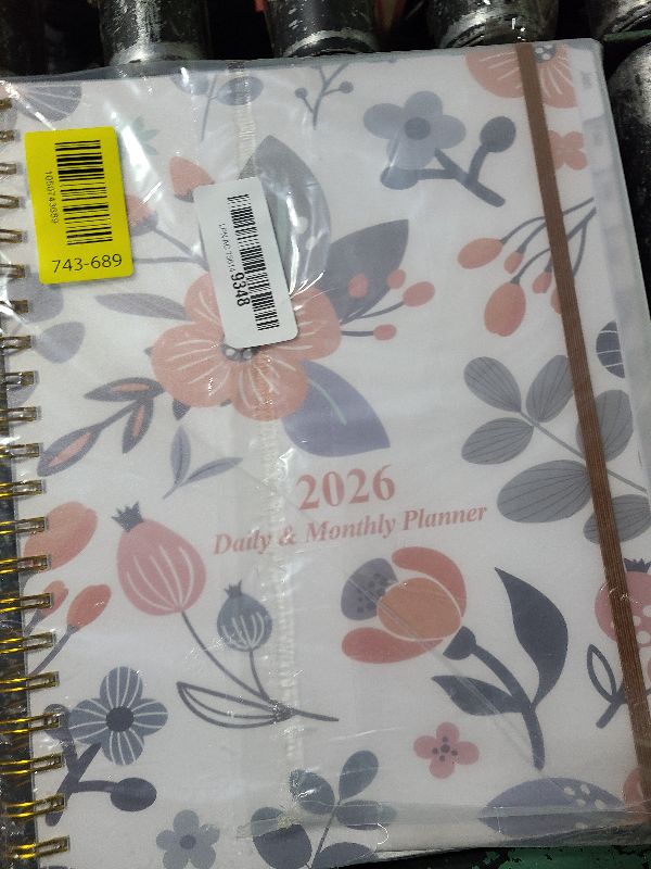 Photo 1 of 2026 Daily & Monthly Planner - One Page Per Day, Daily Planner from January 2026 - December 2026, Planner 2026 with 12 Monthly Tabs, 8.5" x 11", Rose Flower