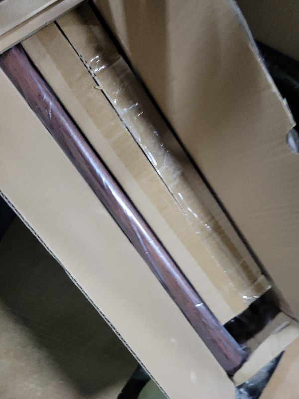 Photo 1 of 2 Pack Antique Redwood Grain Curtain Rods for Windows 28 to 48 Inches 1" Diameter Heavy Duty Window Curtain Rod Adjustable with Solid Finials for Living Room Bedroom Kitchen Farmhouse Outdoor