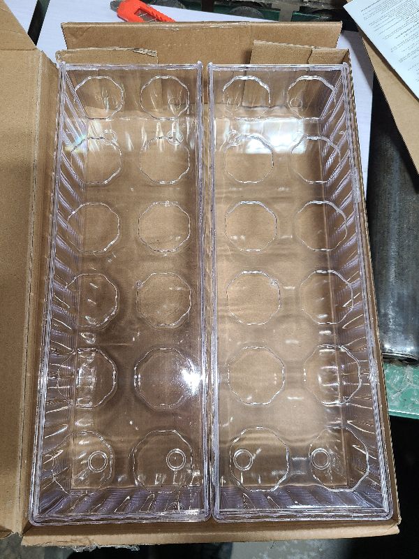 Photo 1 of 2 Pack Leak-Proof Wave Design Acrylic Long Vases for Centerpieces - 24" Clear Flower Rectangle Vase as Floral Centerpieces for Tables, Long Flower Vase with 12 Holes as Flower Arrangement Holder