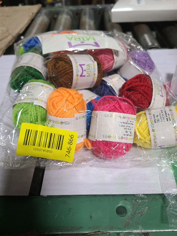 Photo 1 of 20 Acrylic Yarn Skeins - 438 Yards Multicolored Yarn in Total – Great Crochet and Knitting Starter Kit for Colorful Craft – Assorted Colors