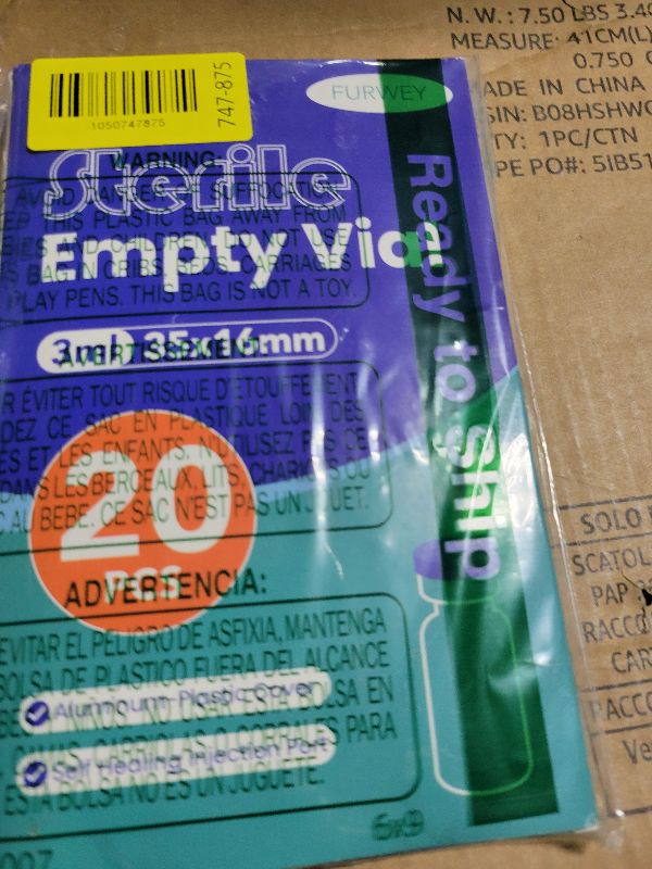Photo 1 of 3ml Sterile Vials with Self Healing Injection Port and Sealing Cap, Glass Sterile Vials for Injections (20 Pack)