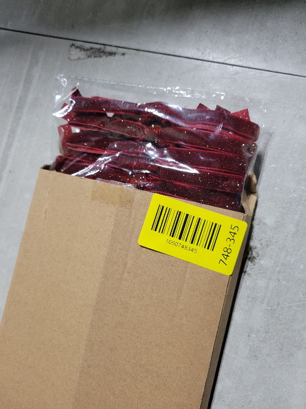 Photo 1 of 24 PCS Velvet Bows Christmas Ornaments Decorations, Sparkly Glittery Burgundy Velvet Bows Ornaments for Christmas Tree, Unique Elegant Xmas Home Holiday Decor for Tree Mantle Wreath Gift Wrap