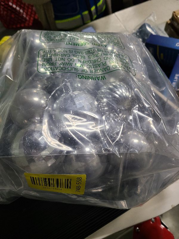 View 2 of 24ct Christmas Balls Ornaments, 2.36 Inch Christmas Tree Balls Ornaments, Decorative Baubles Decorations for Xmas Tree Decor Holiday Party, Silver