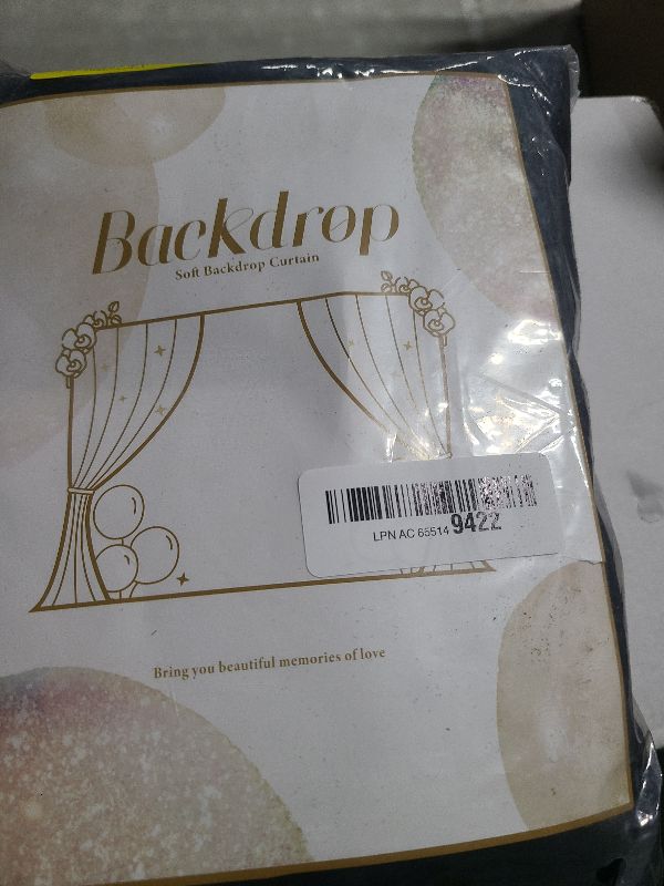 Photo 1 of 10ft x 10ft Black Tulle Photo Backdrop Curtain with Lights String for Parties Sheer Black Curtain Backdrop for Birthday Party Baby Shower Wedding Photo Booth Photography Background Decorations