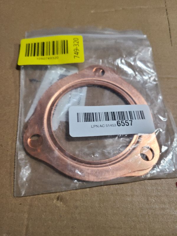 Photo 1 of 2 PCS 3 Inch Copper Header Exhaust Collector Gaskets, Exhaust Gaskets, Durable, Reusable for SBC BBC 302 350 454 383 Exhaust Gaskets (3 Bolt Pattern)