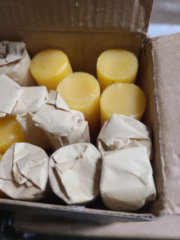 Photo 1 of 16 Pack Beeswax Taper Candles 8inch Smokeless Pure Beeswax Candle 8 Hour Burn Time Natural Bees Wax Candlesticks Unscented Bees Wax Candle for Home Prayer