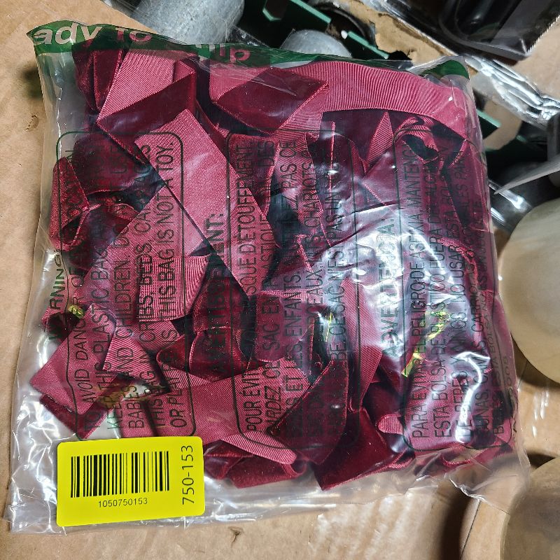 Photo 1 of 24 PCS Red Velvet Bows for Christmas Tree, Red Velvet Bows with Gold Ties, for Christmas Tree Party Front Door Wreath Holiday Indoor Inside Decor