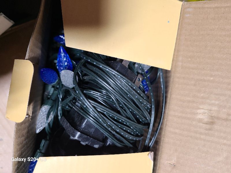 Photo 1 of 2 Pack C6 Christmas Lights Outdoor Indoor, Total 200 LED 66 FT Connectable Christmas String Lights with Timer & 13 Modes, Waterproof Twinkle Light for Xmas Tree Party Wedding Decor (Blue and White)