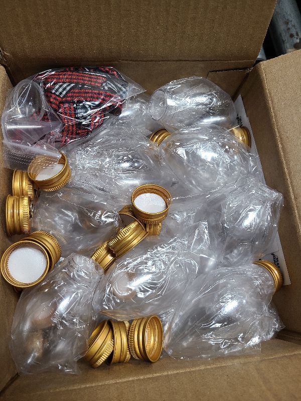 Photo 1 of 32 Pack Fillable Christmas Balls, Christmas Tree Hanging Ornaments Clear Plastic Water Bottle Bulbs Pendant Ball with Plaid Ribbon and Stickers for Xmas Home Party Decor (Water Droplet)