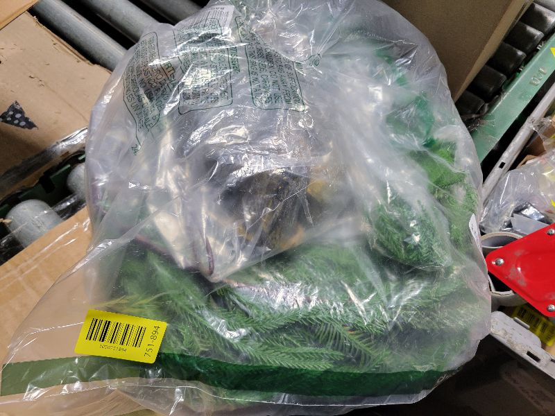 Photo 1 of 2 Pcs Christmas Norfolk Pine Teardrop Swag 18 Inch Artificial Swag with Bells and Faux Pine Cones Christmas Norfolk Greenery for Xmas Holiday Door Stairs Table Mantle Fireplace Indoor Outdoor Decor