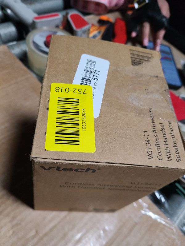 Photo 1 of [New] VTech VG134-11 DECT 6.0 Cordless Home Phone with Bluetooth Connection, Digital Answering Machine, Backlit Display,Full Duplex Speakerphone, Caller ID/Call Waiting,1000 ft Range (Black)