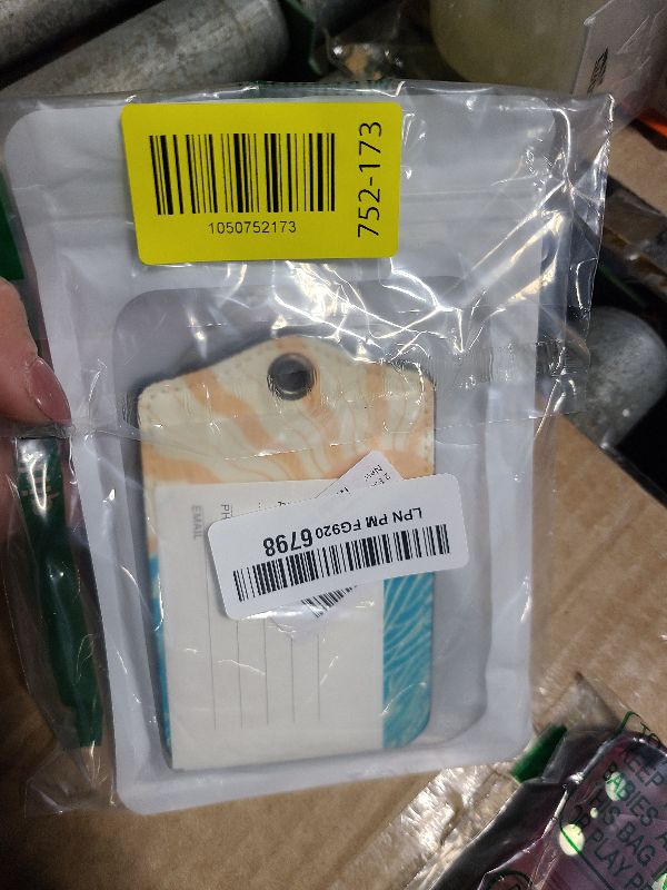 Photo 1 of 2 Pack Leather Luggage Tag for Suitcase Wave at Dawn Ocean and Sun Japanese Style Unique Travel Tags with Privacy Cover ID Label & Stainless Steel Loop for Men and Women Baggage