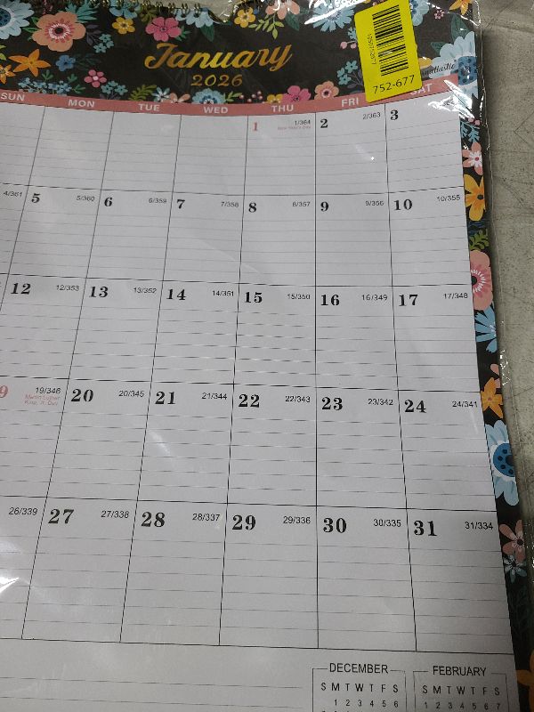 View 2 of 2026 Wall Calendar - Calendar 2026, 12 Monthly Wall Calendar with Thick Paper, Jan. 2026 - Dec. 2026, 12" x 17", Twin-Wire Binding, Perfect for Planning