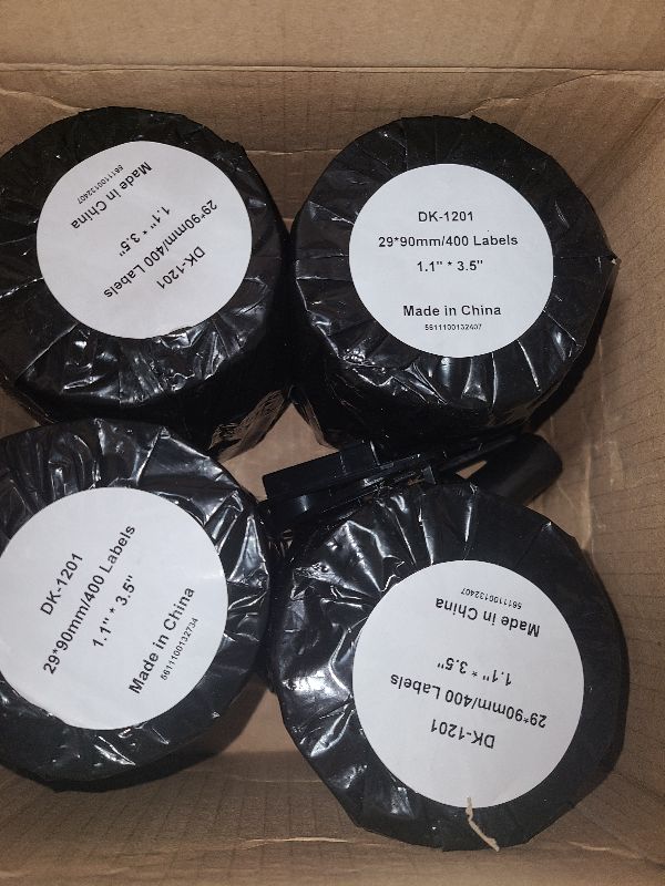 View 2 of 12 Rolls Replace for Brother DK-1201 (1.1" x 3.5") Address Label, 400 Stickers/roll for QL-800 810W 820NWB 600 Printer, 1 Frame + 4800 Label Refills, Barcode & All Purpose Die-Cut DK Label