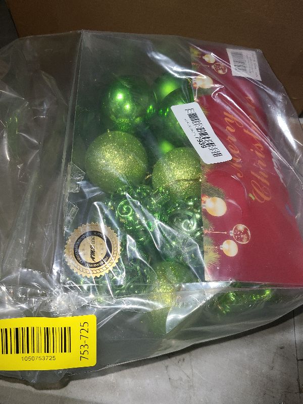 Photo 1 of AMS 2.36''/60mm 24ct Christmas Balls Tree Pendants Shatterproof Ornaments Seasonal Decorations for Tree Decor,Holiday,Xmas(Green)