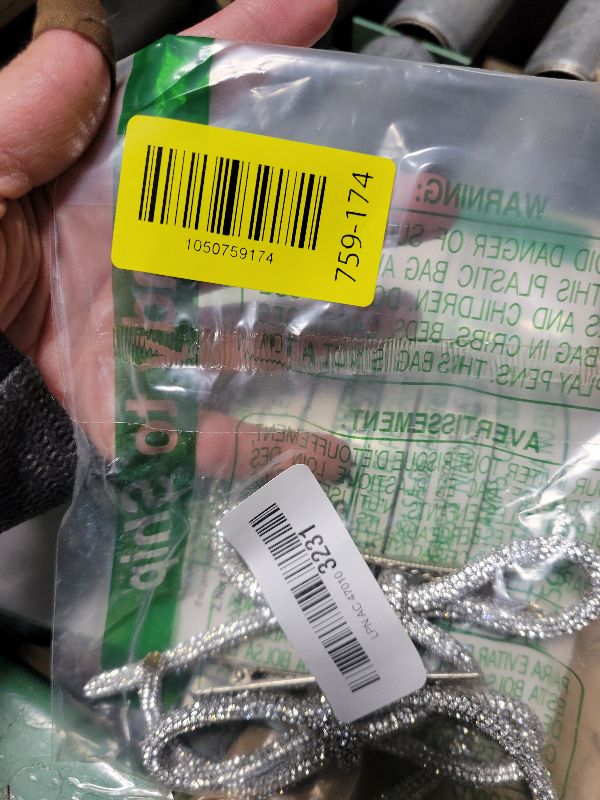 Photo 1 of 2 Pcs Bow Hair Clips Rhinestone Hair Accessories Silver Hair Bows for Women Crystal Prom Hair Decoration Non-Slip Jeweled Bowknot Clips Duckbill Hair Barrettes for Girls Thick Long Short Hair