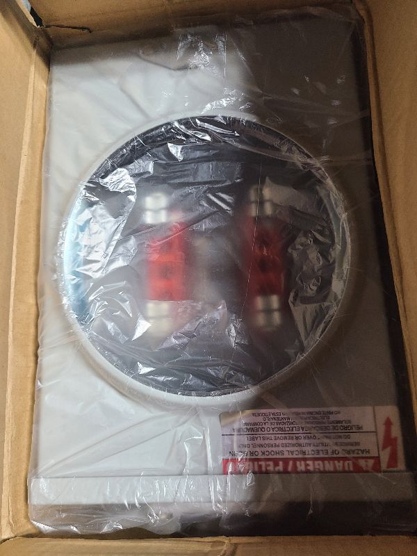 Photo 1 of 125 Amp Meter Socket, 4 Jaw Meter Base, 600V 3 Wire Ringless Type, with Horn Bypass Meter Cover Plate, Suitable for Overhead/Underground Feed