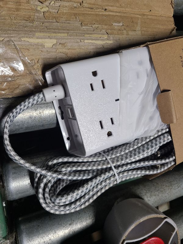 Photo 1 of 10Ft Long Surge Protector Power Strip, Addtam Extension Cord with 8 AC Outlets and 4 USB Ports(1 USB C), 3-Side Outlet Extender Strip, Flat Plug, Wall Mount, Dorm Home Office Essential, ETL Listed