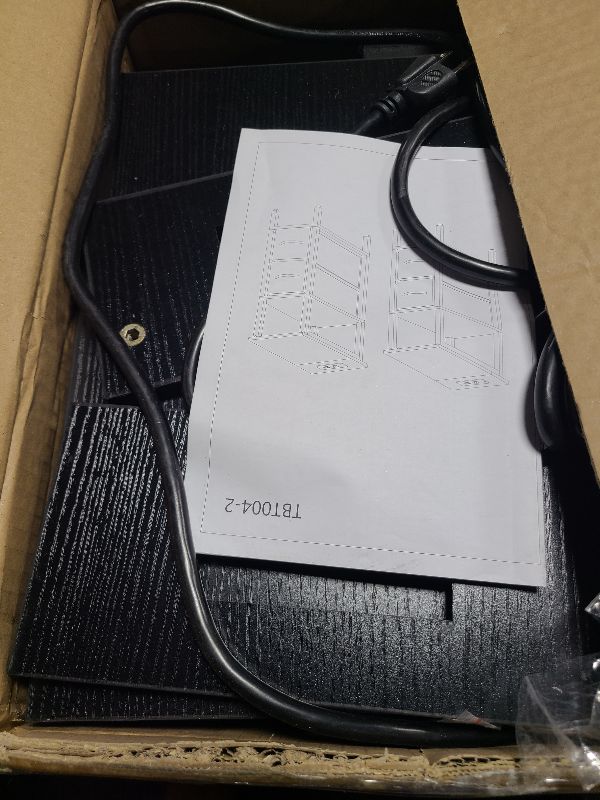 Photo 1 of 2 Set Narrow Side Table for Small Spaces, Skinny End Table with Charging Station, Sofa Beside Table with 2 Fabric Drawers and 1 Open Compartment, Slim Nightstand with USB Ports Outlet, Black UTBT004B