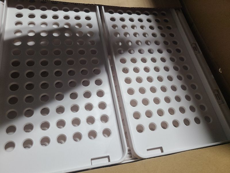 Photo 1 of 5 Pack Folding Closet Organizers Storage Box, Stackable Storage Bins, Plastic Drawer Basket Closet Storage for Wardrobe Cupboard Kitchen Bathroom Office 5L (White)