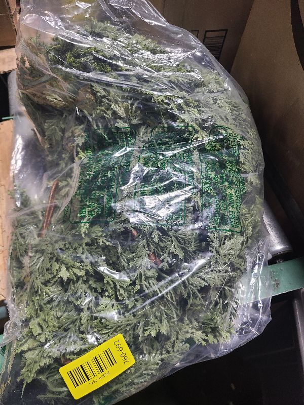 Photo 1 of 12 FT (2 * 6FT) Realistic Artificial Cedar Pine Garland - Thick Lush Full Faux Greenery Garland for Fireplace Mantle, Indoor Outdoor Christmas Holiday Home Party Decorations